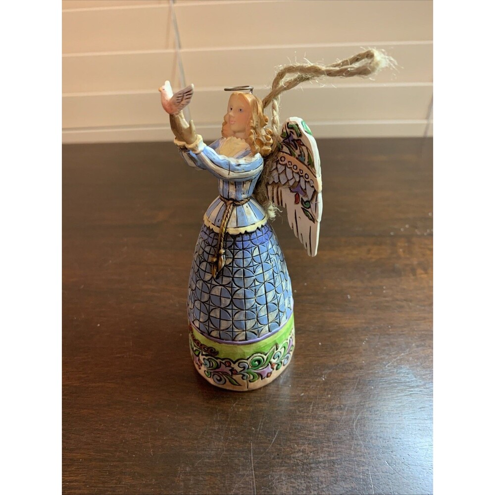 Jim Shore Heartwood Creek Peace Angel with Dove Mini Figurine
